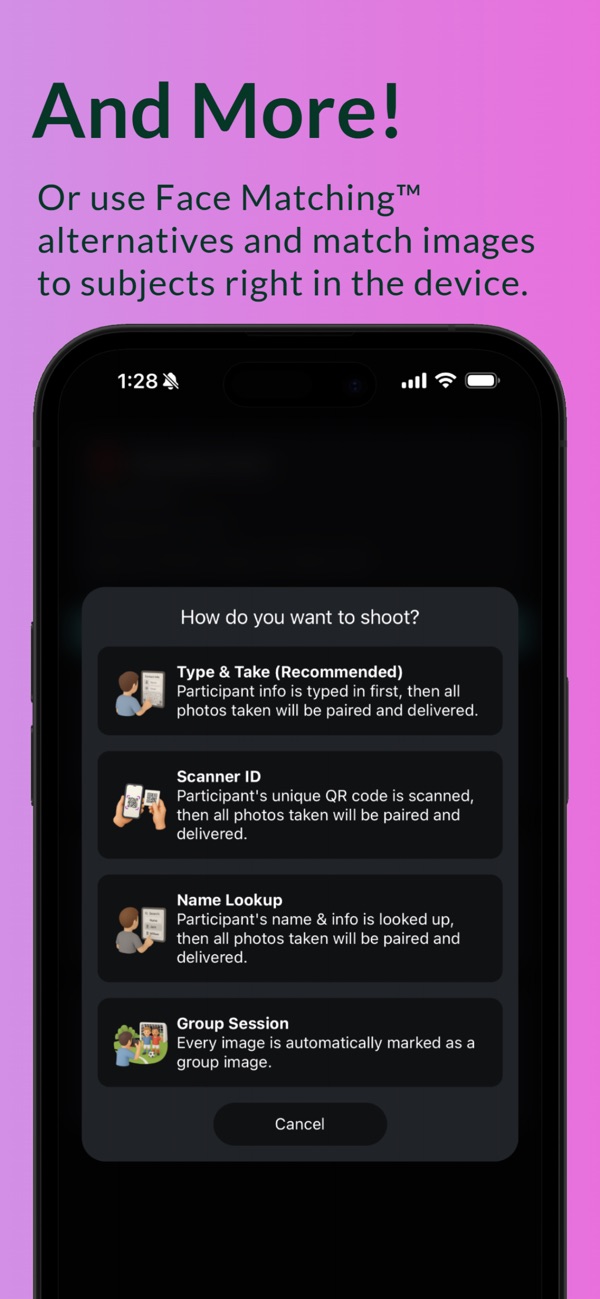 Capture app workflow selection screen from the App Store