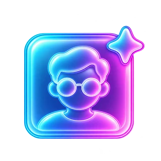 Portrait with glasses and a retouching sparkle