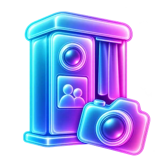 Photo booth with a camera
