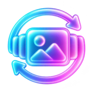 Photo slideshow surrounded by looping arrows