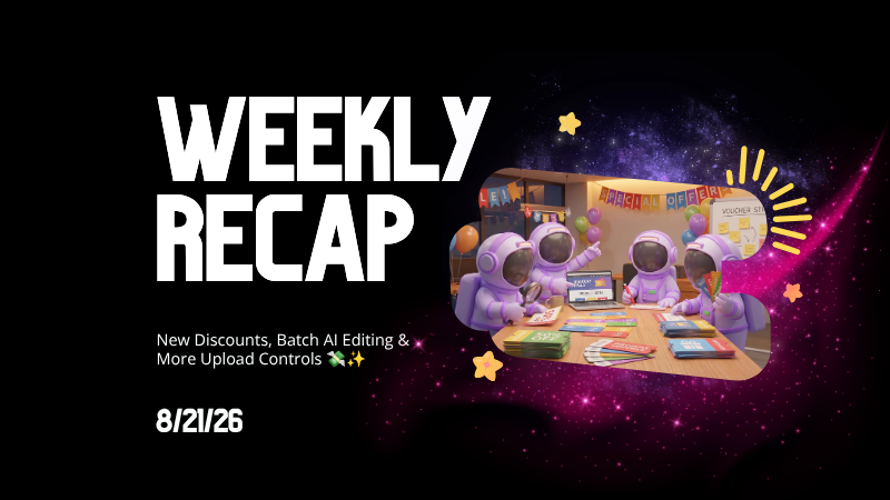Weekly Recap: New Discounts, Batch AI Editing & More Upload Controls πΈβ¨
